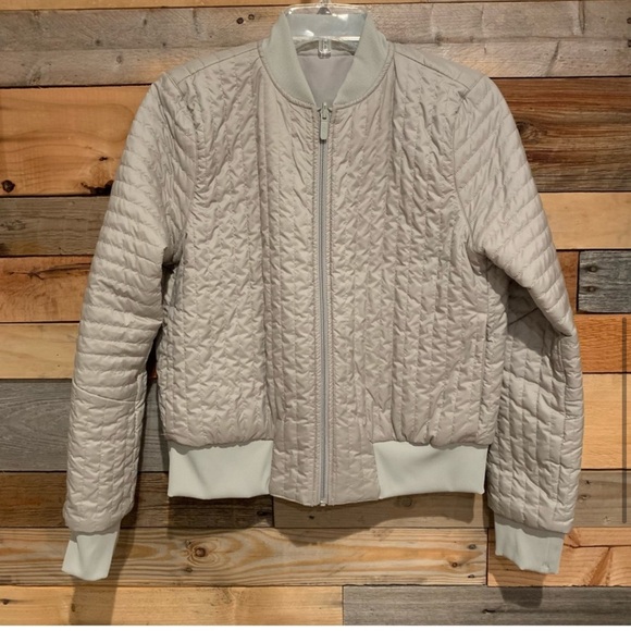 Lululemon Athletica Non-Stop Reversible Bomber Jacket In Raw Linen Size 12 - Picture 4 of 12